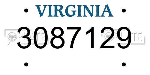 3087129 Virginia License Plate