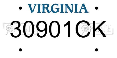 30901CK Virginia License Plate