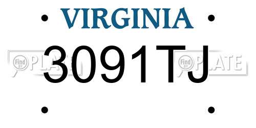 3091TJ Virginia License Plate