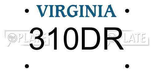 310DR Virginia License Plate