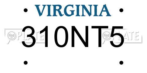 310NT5 Virginia License Plate