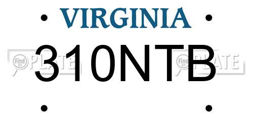 310NTB Virginia License Plate