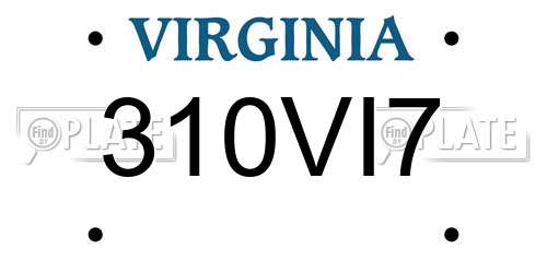 310VI7 Virginia License Plate