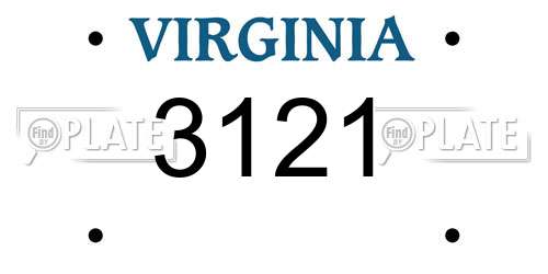 3121 Virginia License Plate