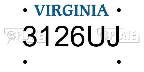 3126UJ Virginia License Plate