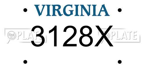 3128X Virginia License Plate