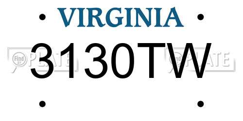 3130TW Virginia License Plate