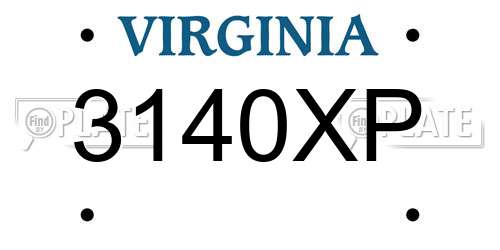 3140XP Virginia License Plate