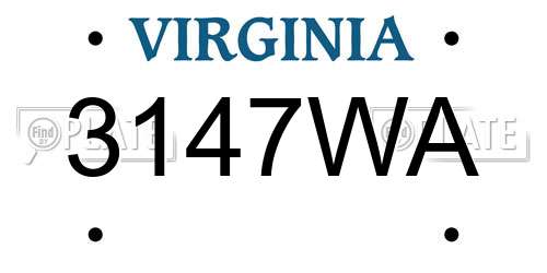3147WA Virginia License Plate