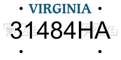 31484HA Virginia License Plate