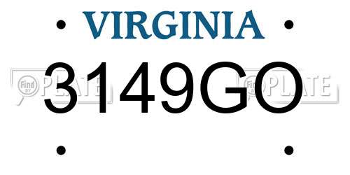 3149GO Virginia License Plate