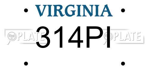 314PI Virginia License Plate