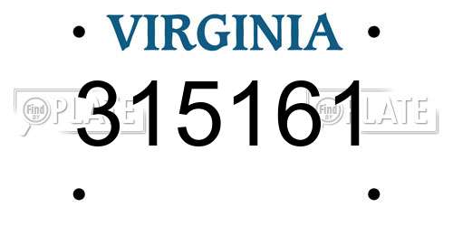 315161 Virginia License Plate