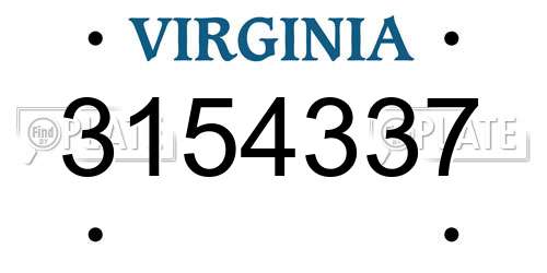 3154337 Virginia License Plate