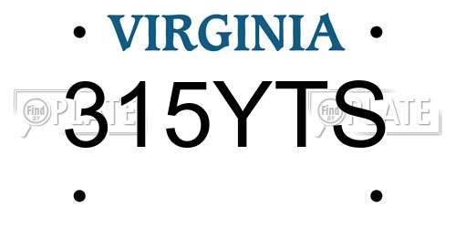 315YTS Virginia License Plate