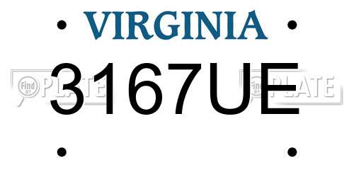 3167UE Virginia License Plate
