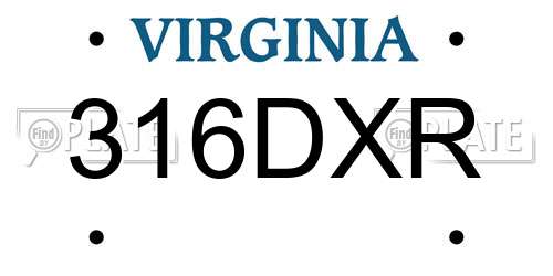 316DXR Virginia License Plate