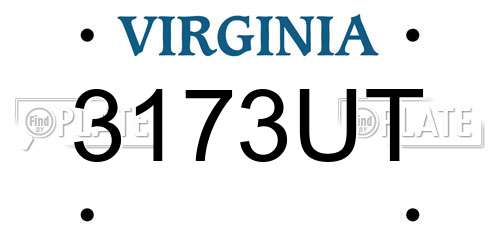 3173UT Virginia License Plate