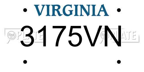 3175VN Virginia License Plate