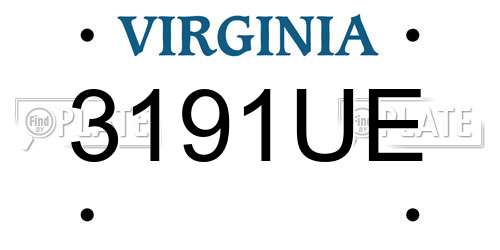 3191UE Virginia License Plate