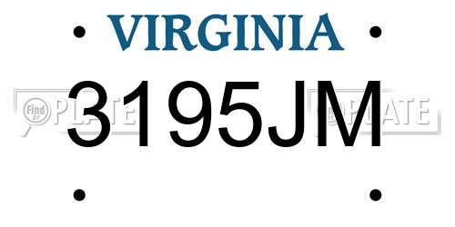 3195JM Virginia License Plate