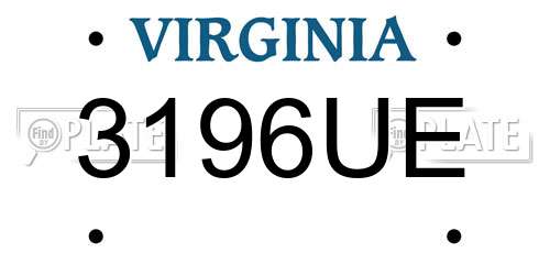 3196UE Virginia License Plate
