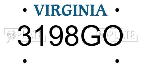 3198GO Virginia License Plate
