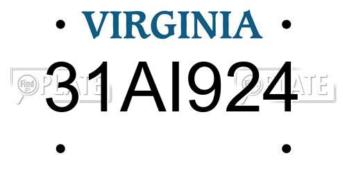 31AI924 Virginia License Plate