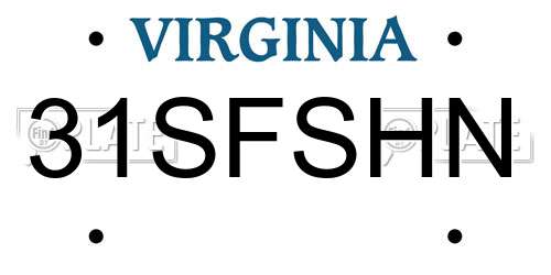 31SFSHN Virginia License Plate
