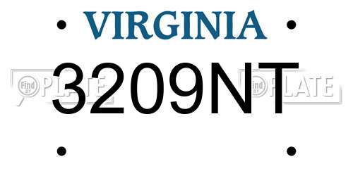 3209NT Virginia License Plate