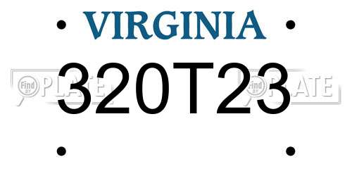 320T23 Virginia License Plate