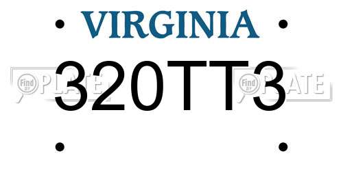 320TT3 Virginia License Plate