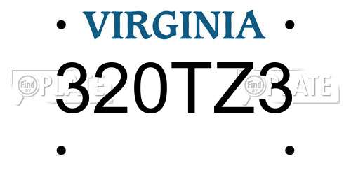 320TZ3 Virginia License Plate