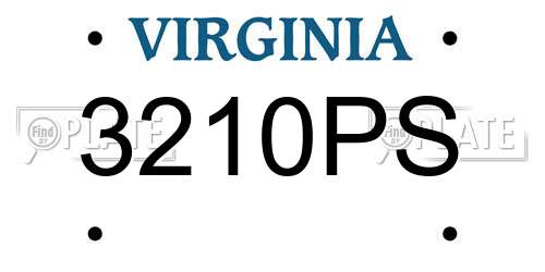 3210PS Virginia License Plate