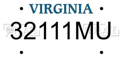 32111MU Virginia License Plate