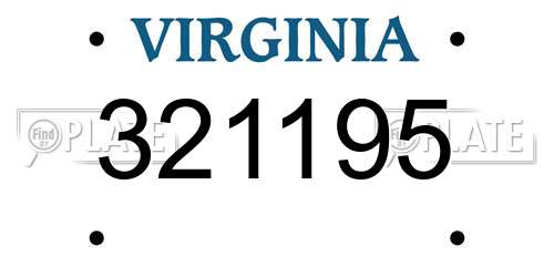 321195 Virginia License Plate