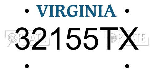32155TX Virginia License Plate