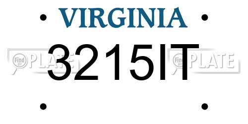 3215IT Virginia License Plate