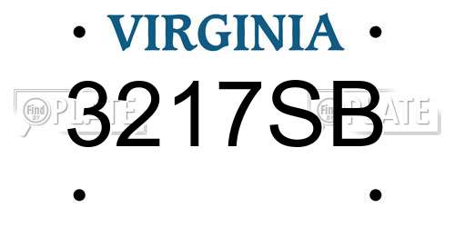 3217SB Virginia License Plate