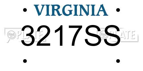 3217SS Virginia License Plate