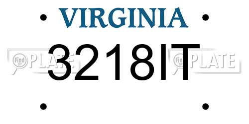 3218IT Virginia License Plate