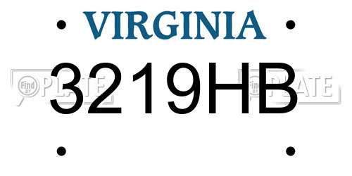 3219HB Virginia License Plate
