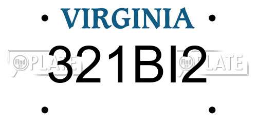 321BI2 Virginia License Plate