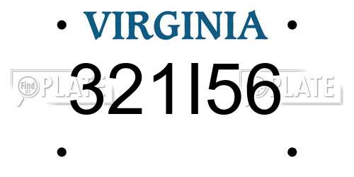 321I56 Virginia License Plate