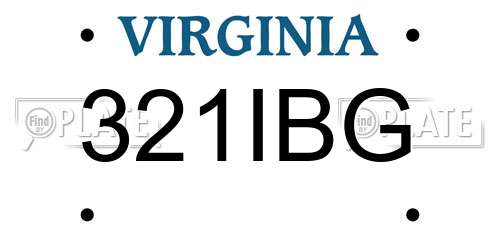321IBG Virginia License Plate