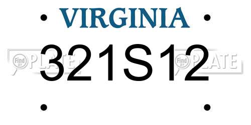 321S12 Virginia License Plate