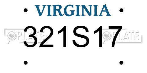 321S17 Virginia License Plate