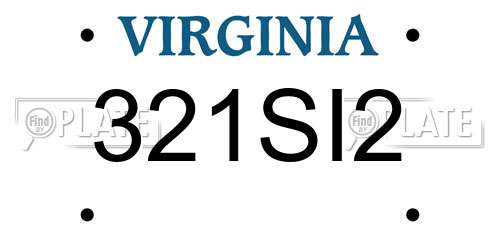 321SI2 Virginia License Plate