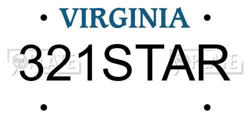 321STAR Virginia License Plate