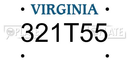 321T55 Virginia License Plate